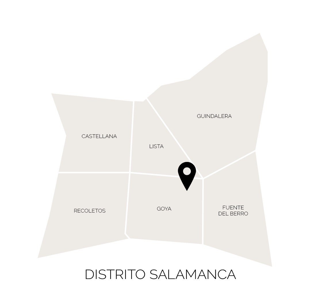 Ubicación de Alcalá 132 en el distrito de Salamanca